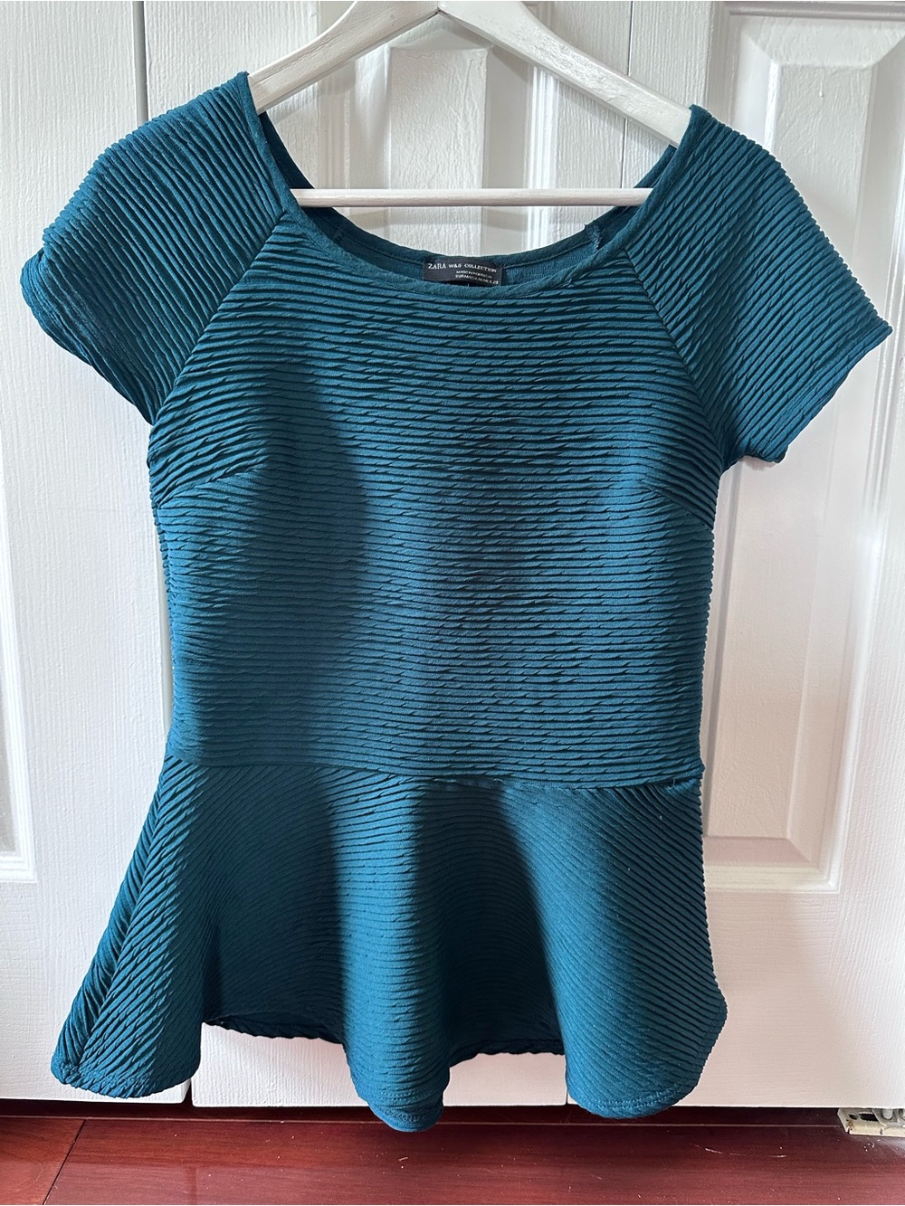 Zara Teal Peplum Top
